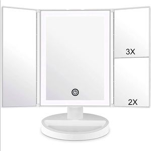 NEW! Lighted Makeup Mirror Magnification Dimmable Touch Control Portable White